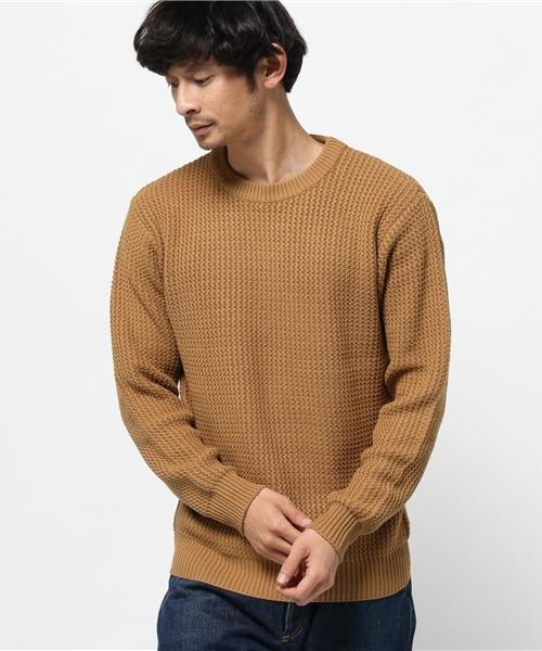 URBAN RESEARCH（アーバンリサーチ）の「UR 綿アクリル強撚クルーニット（ニット/セーター・メンズ・モカ/ブルー/ライトベージュ/レッド・LARGE/MEDIUM）」の10枚目の写真