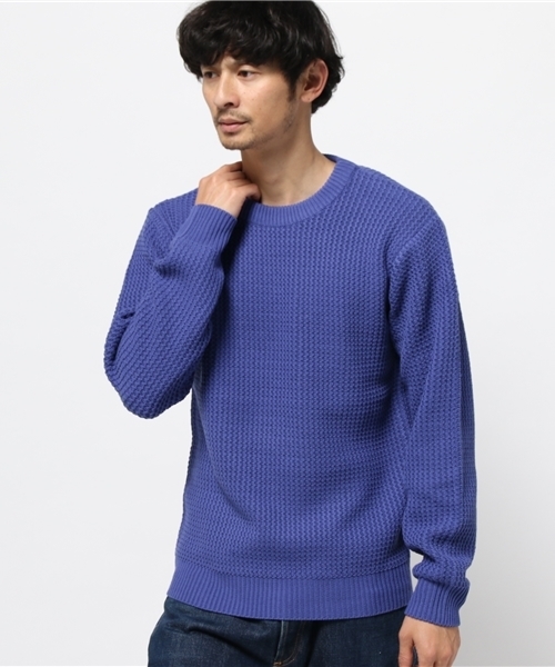 URBAN RESEARCH（アーバンリサーチ）の「UR 綿アクリル強撚クルーニット（ニット/セーター・メンズ・モカ/ブルー/ライトベージュ/レッド・LARGE/MEDIUM）」の12枚目の写真