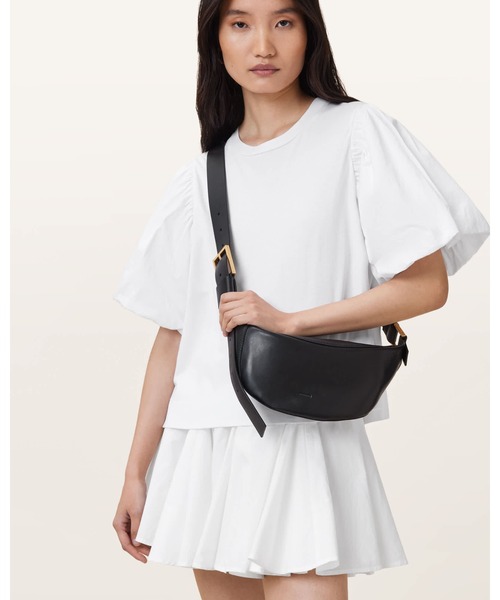 ALLSAINTS(オールセインツ)の「LUNA SLOUCHY LEATHER CROSSBODY BAG | LUNA スラウチー レザー クロスボディー バッグ(ショルダーバッグ・レディース・ブラック・ONE SIZE)」の11枚目の写真