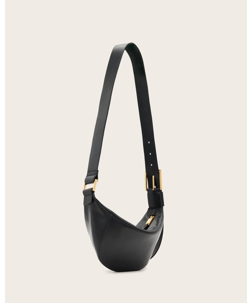 ALLSAINTS(オールセインツ)の「LUNA SLOUCHY LEATHER CROSSBODY BAG | LUNA スラウチー レザー クロスボディー バッグ(ショルダーバッグ・レディース・ブラック・ONE SIZE)」の4枚目の写真