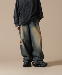 SIS/エスアイエス/Washed Wide Denim pants