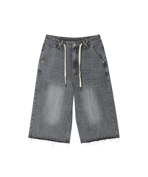 NYXX(エヌワイエックスエックス)の「STRING CAPRI DENIM PANTS GREY(デニムパンツ・レディース・その他・MEDIUM/SMALL)」の2枚目の写真