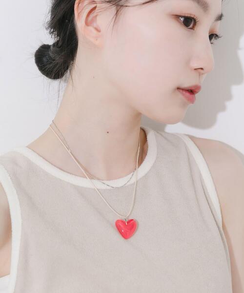 SMELLY(スメリー)の「ジェリーハート2セットネックレス(ネックレス・レディース・レッド系その他・-)」の5枚目の写真
