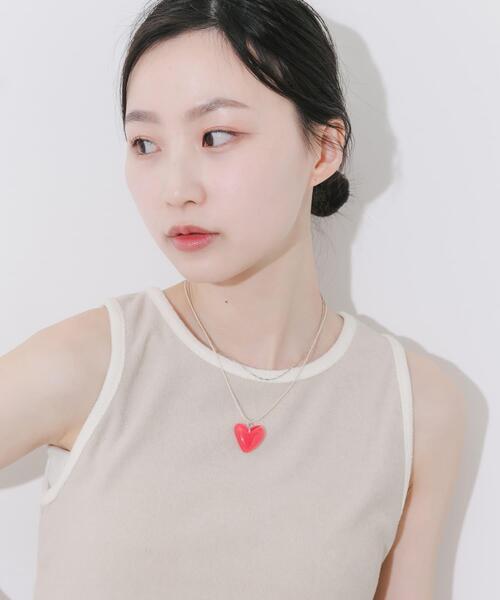 SMELLY(スメリー)の「ジェリーハート2セットネックレス(ネックレス・レディース・レッド系その他・-)」の6枚目の写真