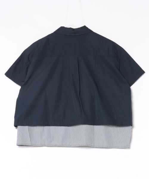 WESTSEA(ウエストシー)の「異素材レイヤード風 ドロストショートスリーブシャツ 半袖(シャツ/ブラウス・レディース・ネイビー/ホワイト/カーキ・FREE)」の10枚目の写真
