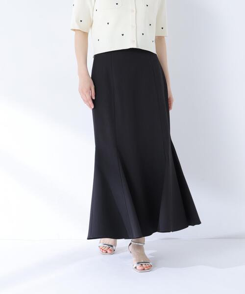 NATURAL BEAUTY BASIC(ナチュラルビューティーベーシック)の「ヘム切替マーメイドスカート(スカート・レディース・ブラック/オフホワイト/ダークブラウン・SMALL/MEDIUM/P/S)」の3枚目の写真