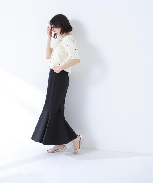 NATURAL BEAUTY BASIC(ナチュラルビューティーベーシック)の「ヘム切替マーメイドスカート(スカート・レディース・ブラック/オフホワイト/ダークブラウン・SMALL/MEDIUM/P/S)」の12枚目の写真