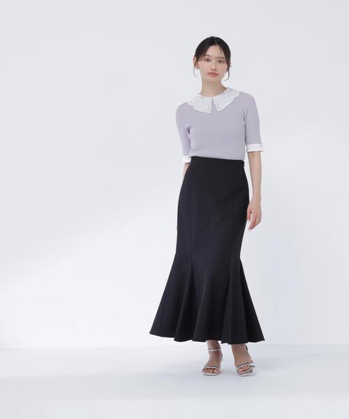 NATURAL BEAUTY BASIC(ナチュラルビューティーベーシック)の「ヘム切替マーメイドスカート(スカート・レディース・ブラック/オフホワイト/ダークブラウン・SMALL/MEDIUM/P/S)」の15枚目の写真
