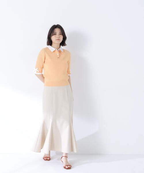 NATURAL BEAUTY BASIC(ナチュラルビューティーベーシック)の「ヘム切替マーメイドスカート(スカート・レディース・ブラック/オフホワイト/ダークブラウン・SMALL/MEDIUM/P/S)」の19枚目の写真