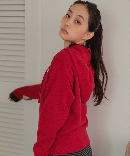miette(ミエット)の「フードニットプルオーバー(ニット/セーター・レディース・レッド/ブラウン系その他/ブラック系その他/チャコール・FREE)」の19枚目の写真