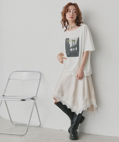 ad thie(アドティエ)の「サテン レース レイヤードスカート(スカート・レディース・アイボリー・FREE)」の15枚目の写真