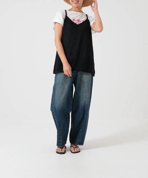 HEART MARKET（ハートマーケット）の「Wストラップニットキャミ（ベスト・レディース・チャコール/ブラック/ベージュ系/オートミール・FREE）」の5枚目の写真