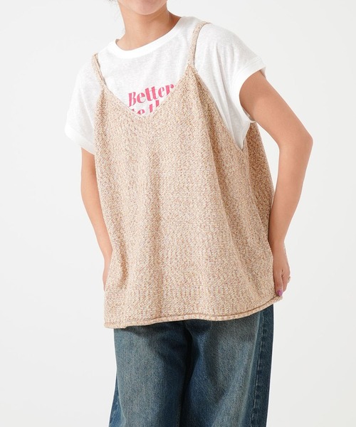 HEART MARKET（ハートマーケット）の「Wストラップニットキャミ（ベスト・レディース・チャコール/ブラック/ベージュ系/オートミール・FREE）」の12枚目の写真