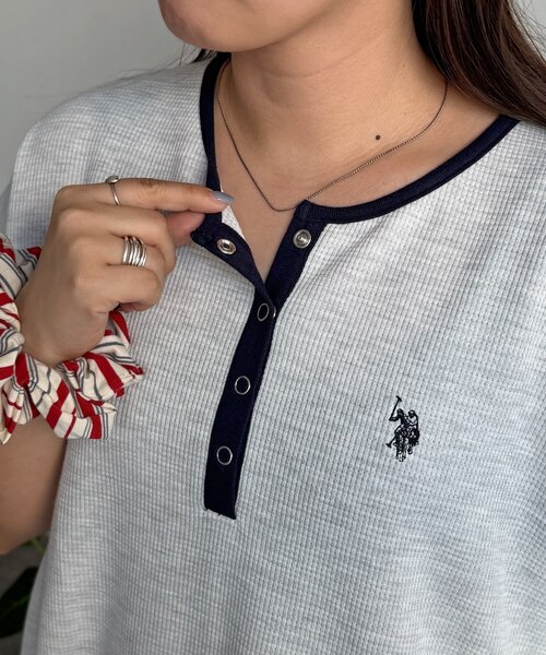 U.S. POLO ASSN.(ユーエスポロアッスン)の「ワッフルヘンリーワンピース(ワンピース・レディース・ホワイト系その他/ネイビー/チャコールグレー/グレー・FREE)」の17枚目の写真