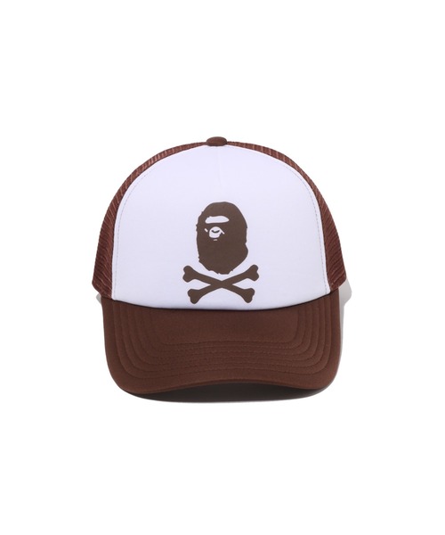 A BATHING APE(アベイシングエイプ)の「APE CROSSBONE MESH CAP(キャップ・メンズ・パープル/ブラック/ブラウン/ピンク・FREE)」の6枚目の写真