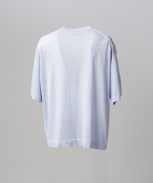 MAISON SPECIAL(メゾンスペシャル)の「《UNISEX》Ramie-SOLOTEX Prime-Over Crewneck Short Sleeve Knit T-shirt/ラミーソロテックスプライムオーバークルーネックショートスリーブニットTシャツ【MAISON SPECIAL/メゾンスペシャル】(Tシャツ/カットソー・メンズ・サックスブルー/ブラック/レッド・0/2/1)」の5枚目の写真