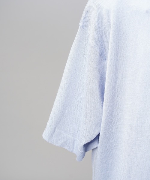 MAISON SPECIAL(メゾンスペシャル)の「《UNISEX》Ramie-SOLOTEX Prime-Over Crewneck Short Sleeve Knit T-shirt/ラミーソロテックスプライムオーバークルーネックショートスリーブニットTシャツ【MAISON SPECIAL/メゾンスペシャル】(Tシャツ/カットソー・メンズ・サックスブルー/ブラック/レッド・0/2/1)」の7枚目の写真
