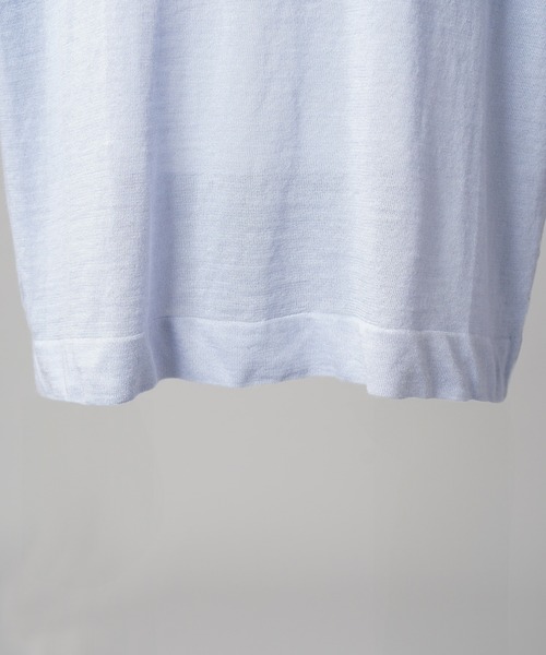 MAISON SPECIAL(メゾンスペシャル)の「《UNISEX》Ramie-SOLOTEX Prime-Over Crewneck Short Sleeve Knit T-shirt/ラミーソロテックスプライムオーバークルーネックショートスリーブニットTシャツ【MAISON SPECIAL/メゾンスペシャル】(Tシャツ/カットソー・メンズ・サックスブルー/ブラック/レッド・0/2/1)」の8枚目の写真