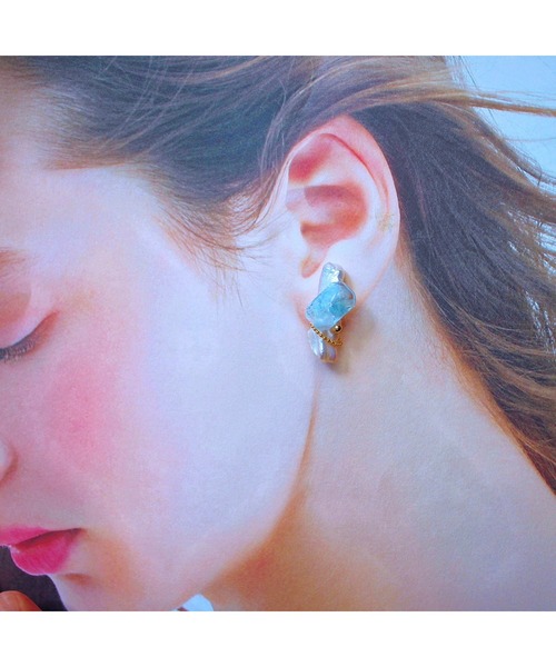 tone(トーン)の「【Willija】金属アレルギー対応《Just for…》淡水パールと天然石のピアス(MA)(ピアス(両耳用)・レディース・ブルー/ホワイト/グリーン/ピンク/レッド・FREE)」の17枚目の写真
