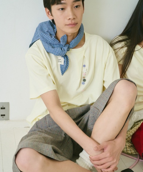 common gull products.(コモンガルプロダクツ)の「夏の手前のボタンの香りTシャツ(Tシャツ/カットソー・レディース・ホワイト系/イエロー系1/レッド系・S/M/L)」の10枚目の写真