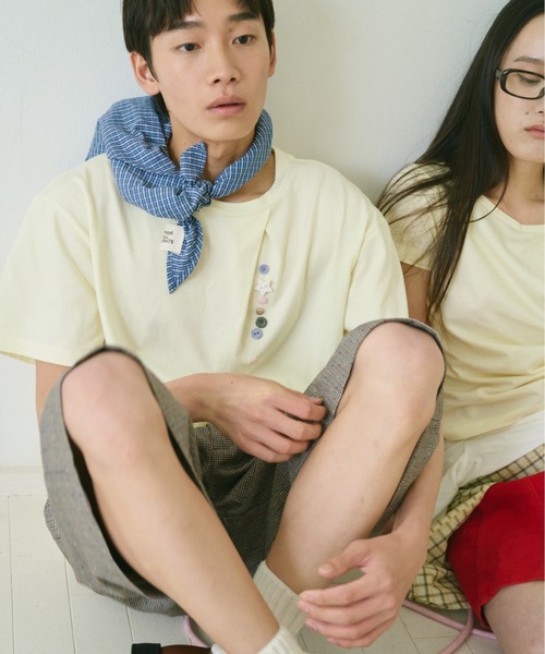 common gull products.(コモンガルプロダクツ)の「夏の手前のボタンの香りTシャツ(Tシャツ/カットソー・レディース・ホワイト系/イエロー系1/レッド系・S/M/L)」の11枚目の写真