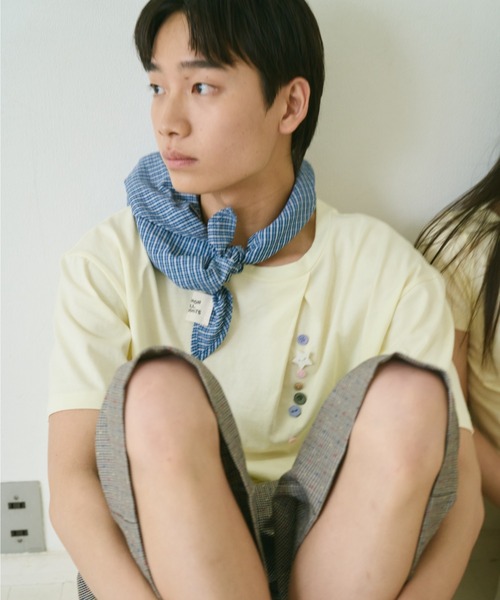 common gull products.(コモンガルプロダクツ)の「夏の手前のボタンの香りTシャツ(Tシャツ/カットソー・レディース・ホワイト系/イエロー系1/レッド系・S/M/L)」の12枚目の写真