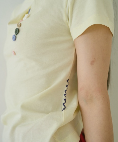 common gull products.(コモンガルプロダクツ)の「夏の手前のボタンの香りTシャツ(Tシャツ/カットソー・レディース・ホワイト系/イエロー系1/レッド系・S/M/L)」の22枚目の写真