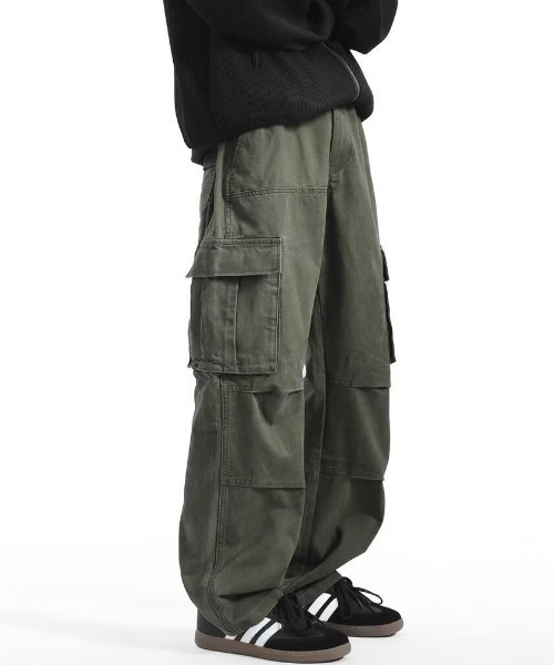 boemy(ボエミー)の「ルーズストレート カーゴパンツ(カーゴパンツ・メンズ・オリーブ/ダークグレー・M/L)」の10枚目の写真
