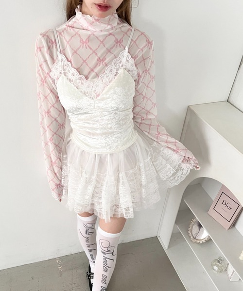 Loueme(ルエム)の「ヴィンテージレースベロアキャミソール(キャミソール・レディース・グレー/オフホワイト/ブラウン・FREE)」の11枚目の写真