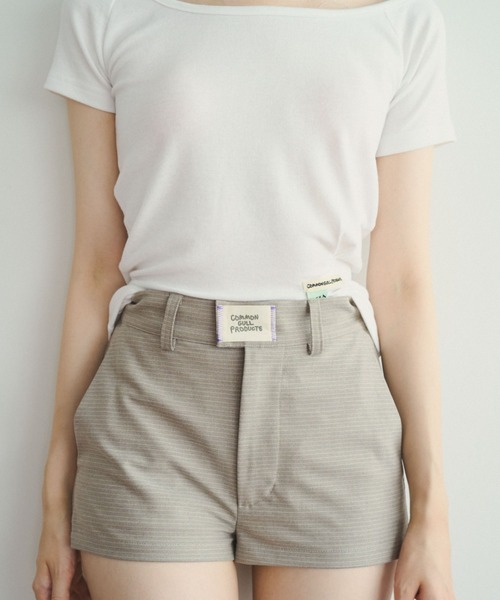 common gull products.(コモンガルプロダクツ)の「白帽子とショートパンツ(その他パンツ・レディース・グレー系/ブラウン系・S/M/L)」の1枚目の写真