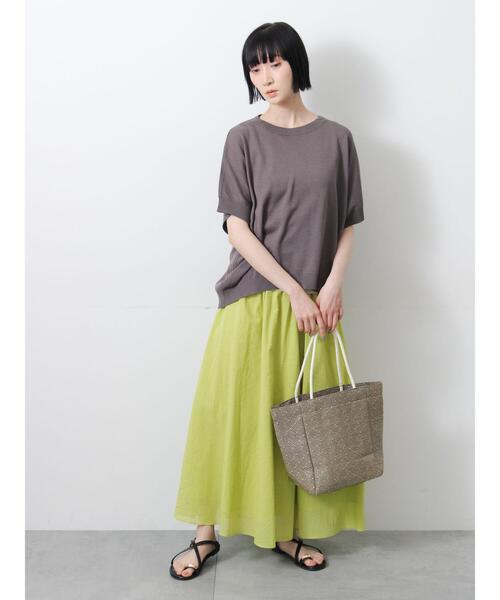 Samansa Mos2(サマンサ モスモス)の「◇【マシンウォッシャブル.接触冷感】麻タッチニットPO(ニット/セーター・レディース・チャコールグレー/グレー/キナリ・F)」の17枚目の写真