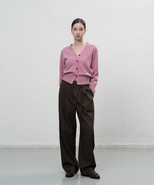 GENERAL IDEA(ジェネラルアイデア)の「GENERAL IDEA/ジェネラルアイディア GNRL ESSENTIAL CARDIGAN ロゴ入りスタンダード長袖カーディガン レディース 秋 秋服 2026年秋冬 冬服(カーディガン/ボレロ・レディース・ローズ・S/L/XS)」の3枚目の写真