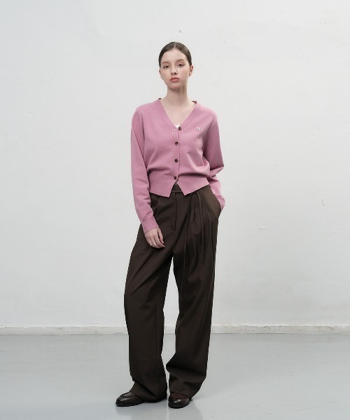 GENERAL IDEA(ジェネラルアイデア)の「GENERAL IDEA/ジェネラルアイディア GNRL ESSENTIAL CARDIGAN ロゴ入りスタンダード長袖カーディガン レディース 秋 秋服 2026年秋冬 冬服(カーディガン/ボレロ・レディース・ローズ・S/L/XS)」の5枚目の写真