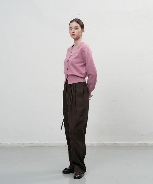 GENERAL IDEA(ジェネラルアイデア)の「GENERAL IDEA/ジェネラルアイディア GNRL ESSENTIAL CARDIGAN ロゴ入りスタンダード長袖カーディガン レディース 秋 秋服 2026年秋冬 冬服(カーディガン/ボレロ・レディース・ローズ・S/L/XS)」の6枚目の写真