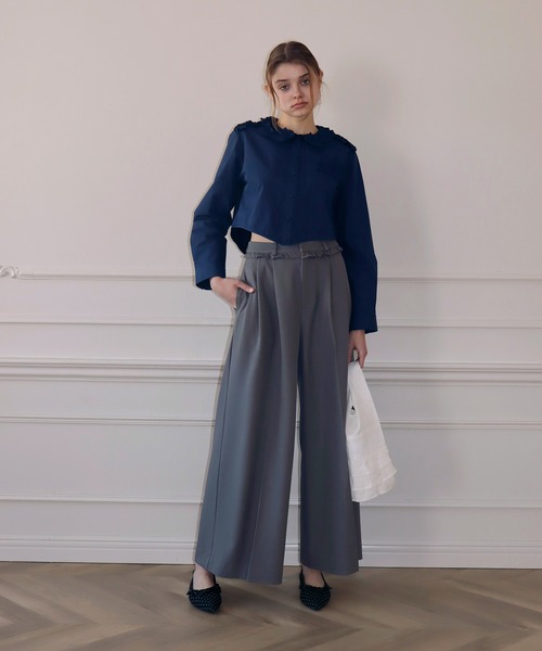 mieya mieya（ミーヤミーヤ）の「【mieya mieya】PETAL DETAIL BL/ペタルディテールブラウス（シャツ/ブラウス・レディース・ブルー/サックスブルー・FREE）」の5枚目の写真