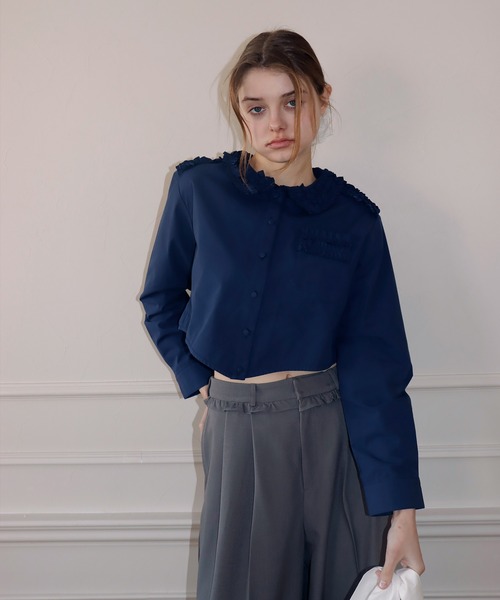 mieya mieya（ミーヤミーヤ）の「【mieya mieya】PETAL DETAIL BL/ペタルディテールブラウス（シャツ/ブラウス・レディース・ブルー/サックスブルー・FREE）」の13枚目の写真
