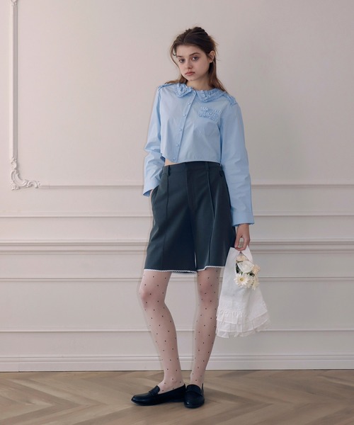 mieya mieya（ミーヤミーヤ）の「【mieya mieya】PETAL DETAIL BL/ペタルディテールブラウス（シャツ/ブラウス・レディース・ブルー/サックスブルー・FREE）」の22枚目の写真