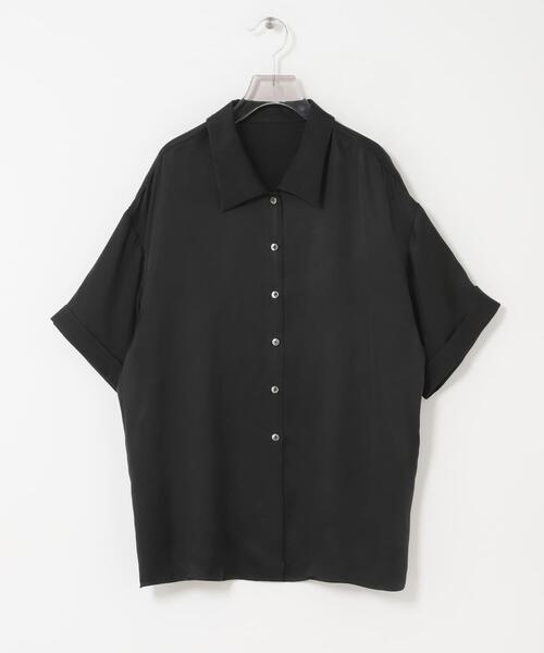 URBAN RESEARCH(アーバンリサーチ)の「ハーフスリーブキュプラシャツ(シャツ/ブラウス・レディース・ブラック/オフホワイト・FREE)」の19枚目の写真