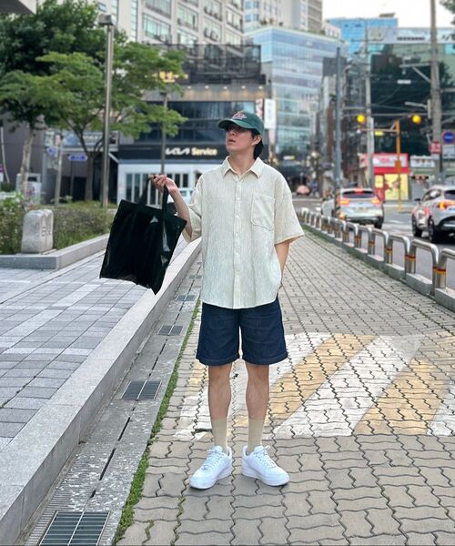LXT（エルエックスティー）の「シアサッカー ストライプ オーバーシャツ [ベージュ]（シャツ/ブラウス・メンズ・その他・1/2/3）」の7枚目の写真