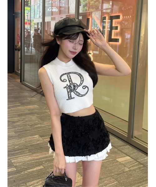 Darich（ダーリッチ）の「クチュールライクフリルミニスカート（スカート・レディース・ブラック/アイボリー・FREE）」の18枚目の写真
