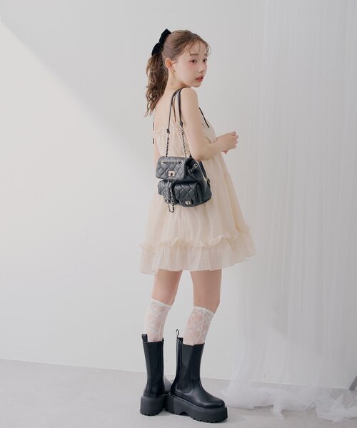continuer de NICE CLAUP(コンティニューデナイスクラップ)の「キルティングミニリュック(バックパック/リュック・レディース・ホワイト/ブラック・FREE)」の6枚目の写真