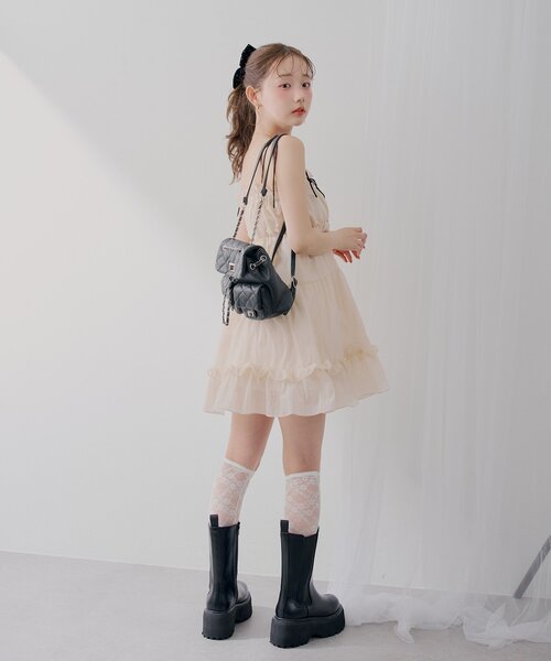 continuer de NICE CLAUP(コンティニューデナイスクラップ)の「キルティングミニリュック(バックパック/リュック・レディース・ホワイト/ブラック・FREE)」の8枚目の写真