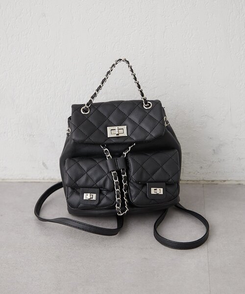continuer de NICE CLAUP(コンティニューデナイスクラップ)の「キルティングミニリュック(バックパック/リュック・レディース・ホワイト/ブラック・FREE)」の19枚目の写真