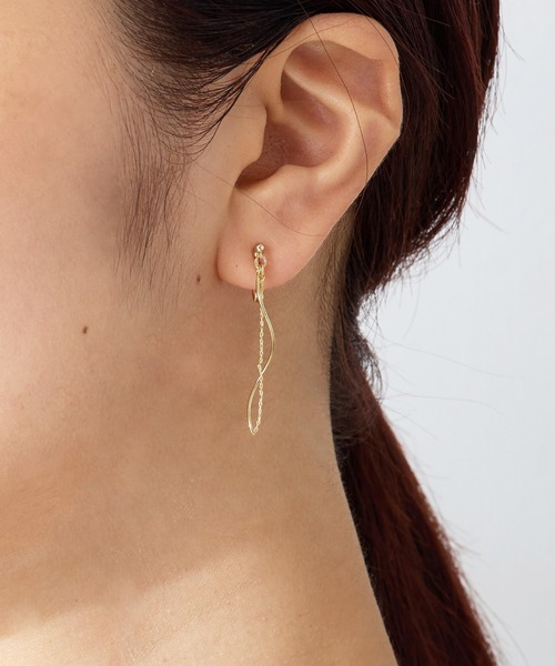CALIN STANDARD(カリンスタンダード)の「◆金属アレルギー対応◆◆made in japan◆【痛くない】【落ちにくい】【ストレスフリーな着け心地】 スウィングチェーン ループフィットイヤリング(イヤリング・レディース・シルバー/ゴールド・FREE)」の11枚目の写真