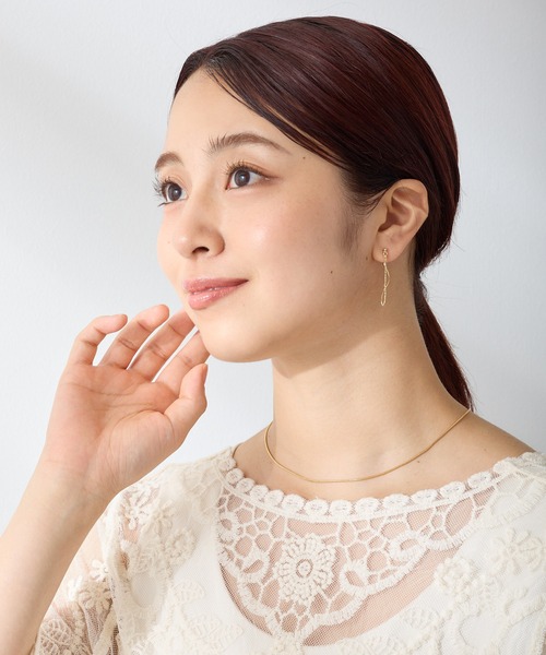 CALIN STANDARD(カリンスタンダード)の「◆金属アレルギー対応◆◆made in japan◆【痛くない】【落ちにくい】【ストレスフリーな着け心地】 スウィングチェーン ループフィットイヤリング(イヤリング・レディース・シルバー/ゴールド・FREE)」の15枚目の写真