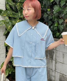 HELLO.SANFRANCISCO | 【HELLO.SANFRANCISCO/ハローサンフランシスコ】ビックカラーストライプクロップドシャツ(シャツ/ブラウス)