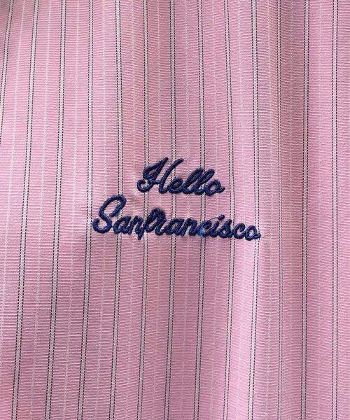 HELLO.SANFRANCISCO(ハローサンフランシスコ)の「【HELLO.SANFRANCISCO/ハローサンフランシスコ】ビックカラーストライプクロップドシャツ(シャツ/ブラウス・レディース・ピンク/ブルー・ONE SIZE)」の21枚目の写真