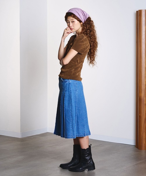 ROSE BUD(ローズバッド)の「FLOCKED TULLE LAYERED TOP(Tシャツ/カットソー・レディース・ブラウン/ライトグリーン・ONE SIZE)」の7枚目の写真