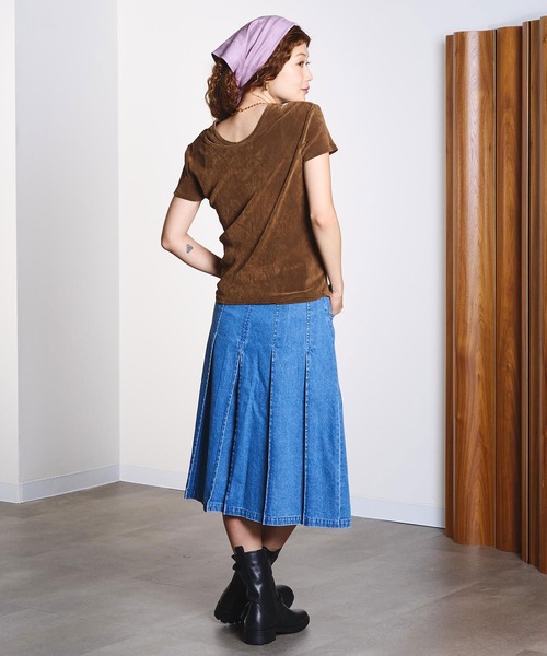 ROSE BUD(ローズバッド)の「FLOCKED TULLE LAYERED TOP(Tシャツ/カットソー・レディース・ブラウン/ライトグリーン・ONE SIZE)」の8枚目の写真
