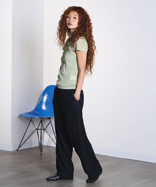 ROSE BUD(ローズバッド)の「FLOCKED TULLE LAYERED TOP(Tシャツ/カットソー・レディース・ブラウン/ライトグリーン・ONE SIZE)」の15枚目の写真
